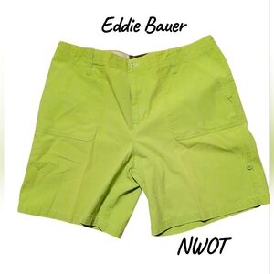 Eddie Bauer Women's Size 12 Lime Green Flat Front Shorts